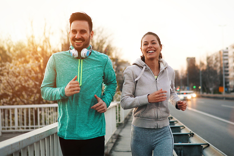 Couple running together