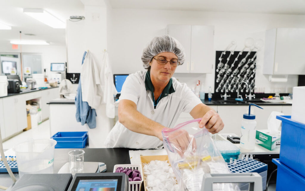 Employee working in a lab