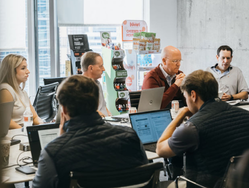 team working in a conference room